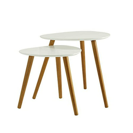 Convenience Concepts Oslo Nesting End Tables Natural White 